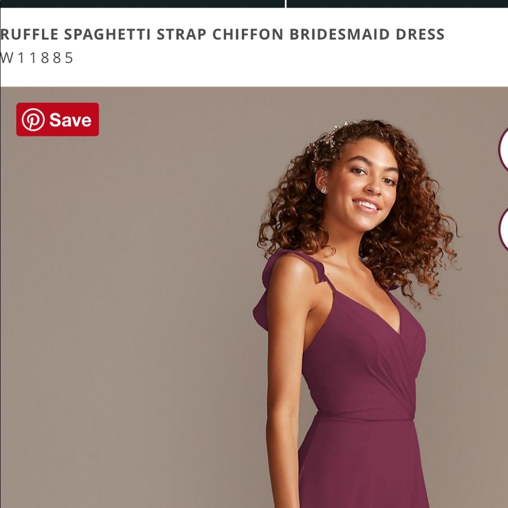 David’s Bridal Wine Bridesmaid Dress